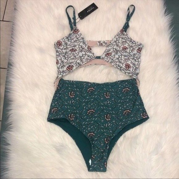 TAVIK Womens Size Small Penelope One Piece in Wild Flower Storm Green - Picture 5 of 8